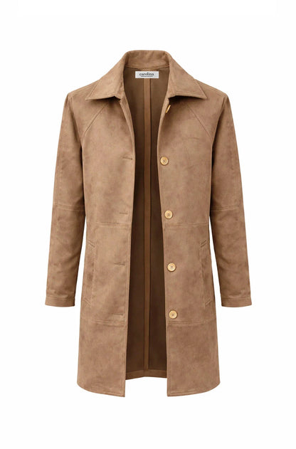 Vanessa Faux Suede Coat Taupe