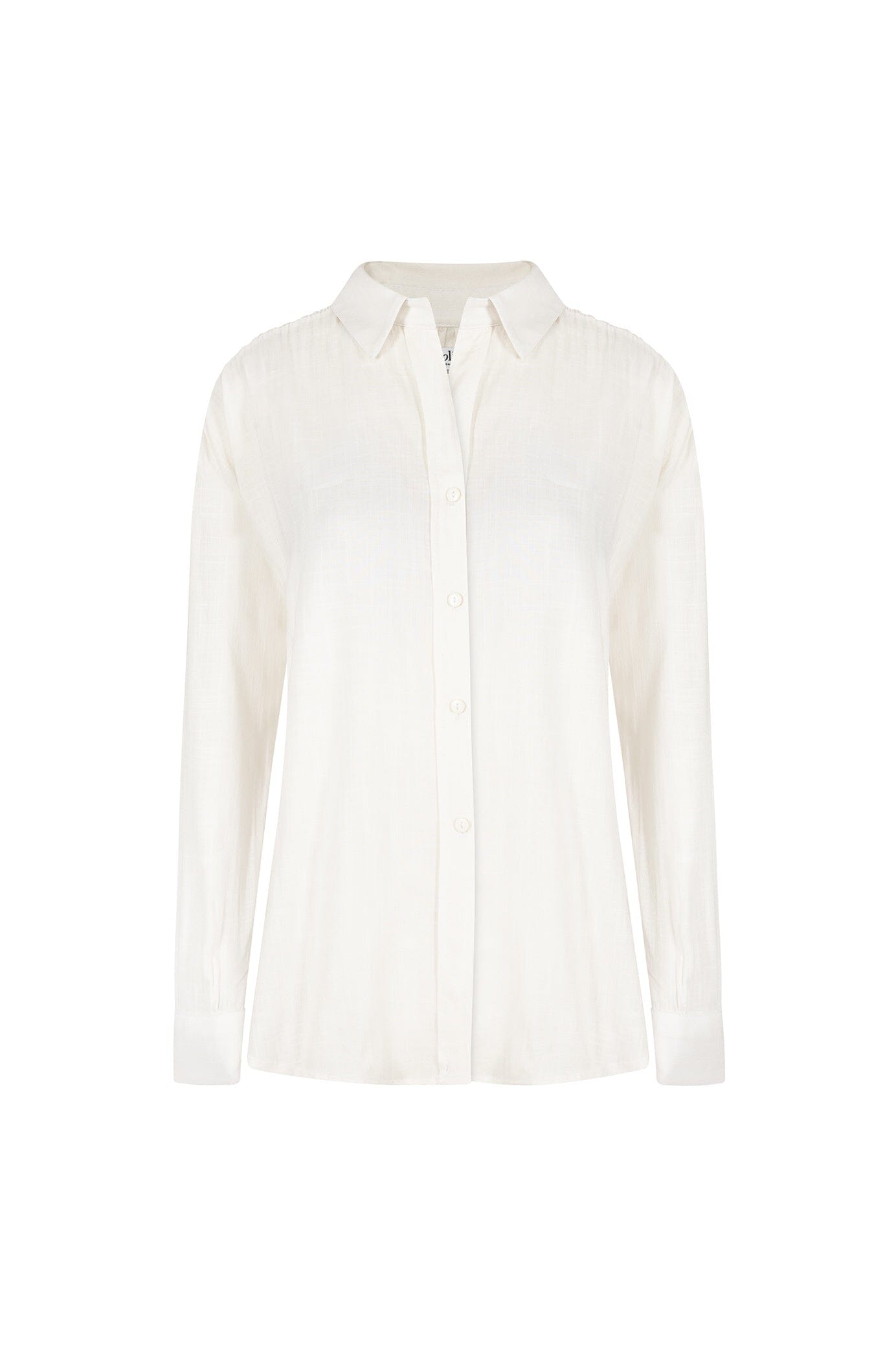 Wendy Long Sleeve Collared Shirt Ivory