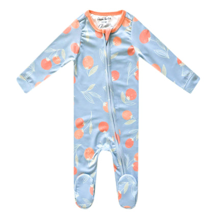 Zip-Up Footie Pajama - Clementine