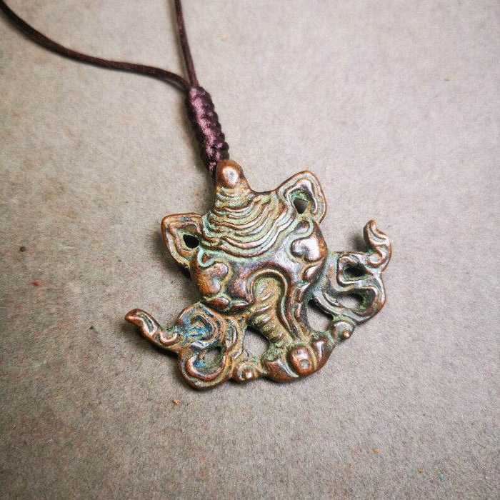 Acient Shankha Divine Conch Badge,Tibetan Buddhist Protective Amulet Pendant,Mad - Tibetan Buddhist amulet, view 5