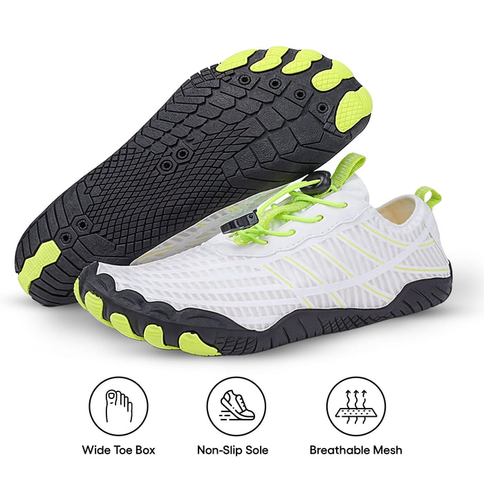 White & Neon (Stripes) / AU WOMEN 3 Foot Length 21.9cm