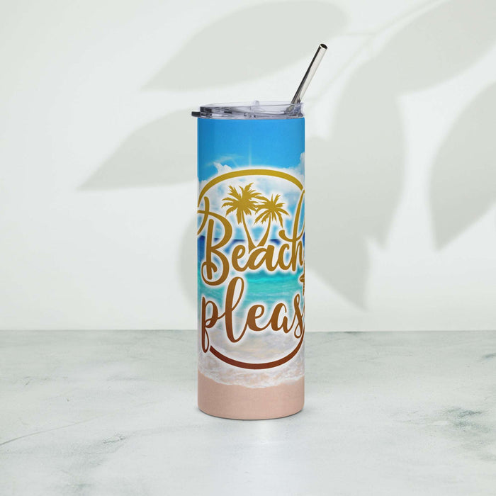Beach Please Stainless steel tumbler