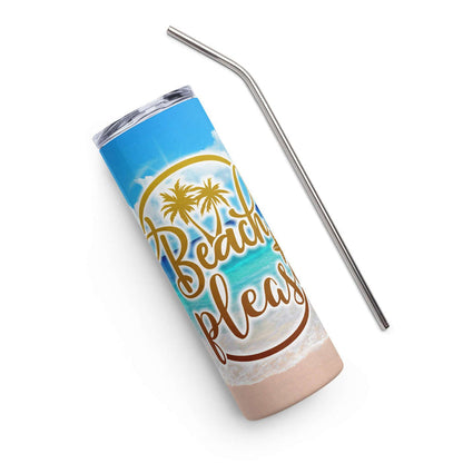 Beach Please Stainless steel tumbler