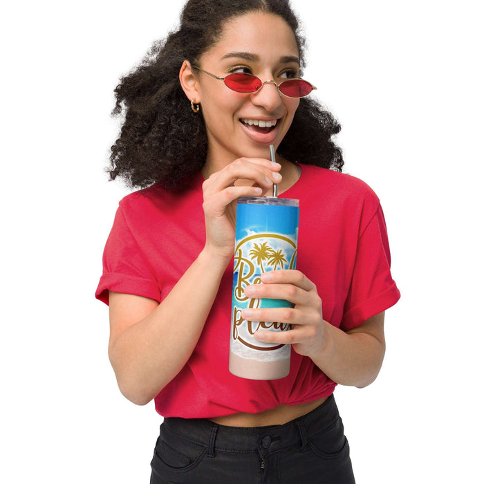 Beach Please Stainless steel tumbler