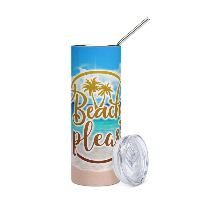 Beach Please Stainless steel tumbler