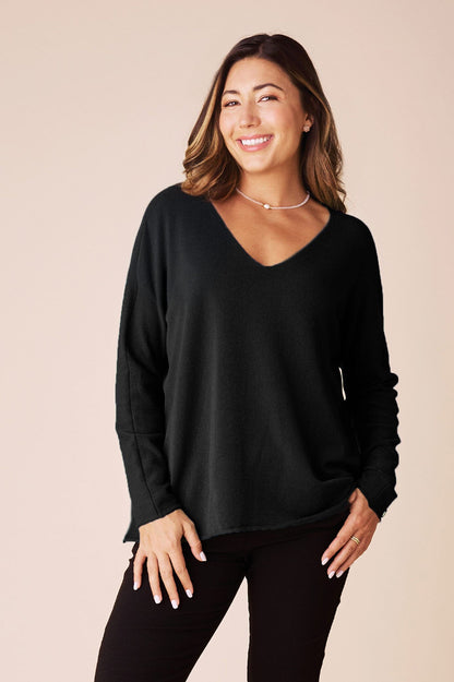 Jayda V-Neck Jumper Black