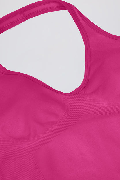 Define Luxe Halterneck Tank Top in Berry