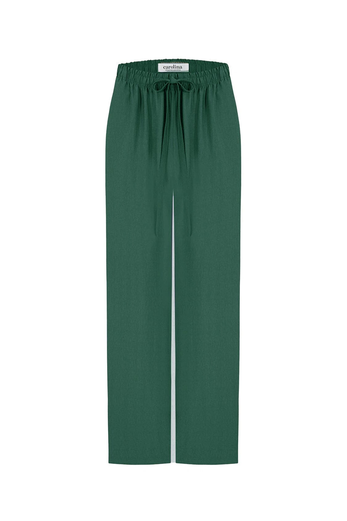 Gemma Straight Leg Tie Waist Pants Forest Green