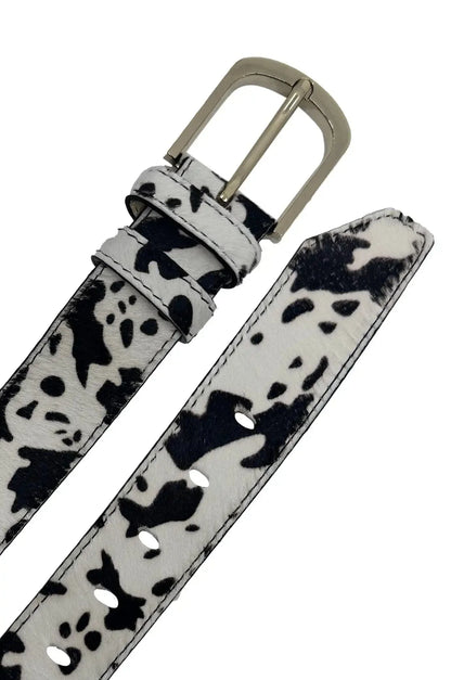Jeans Belt Black and White Print