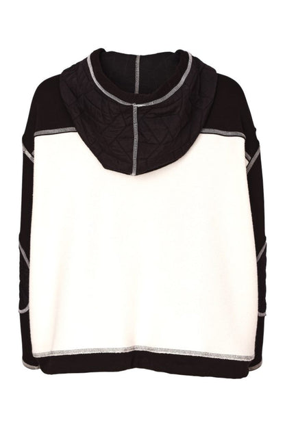 Naya NAW26168 Two Tone Black & Winter White Jacket With Coverseam Stitch Detail Shop Naya at Dotique