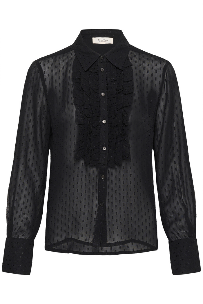 Part Two VanoraPW Shirt Black 30311169 black sheer button up shirt by Part Two. Shop Part Two at Dotique