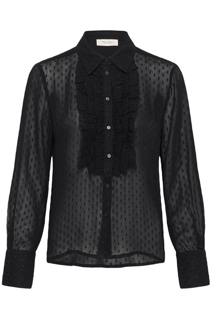 Part Two VanoraPW Shirt Black 30311169 black sheer button up shirt by Part Two. Shop Part Two at Dotique
