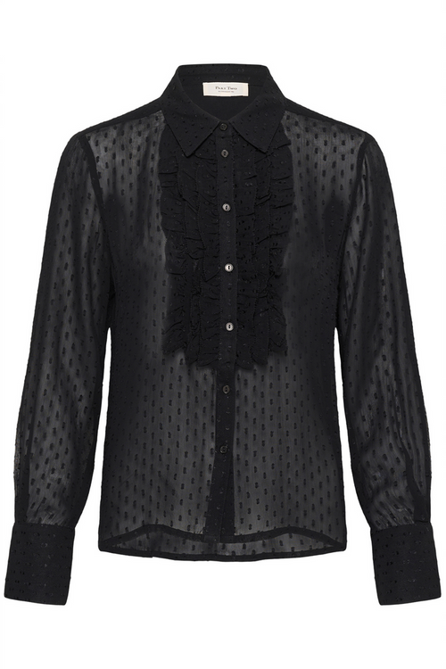 Part Two VanoraPW Shirt Black 30311169 black sheer button up shirt by Part Two. Shop Part Two at Dotique