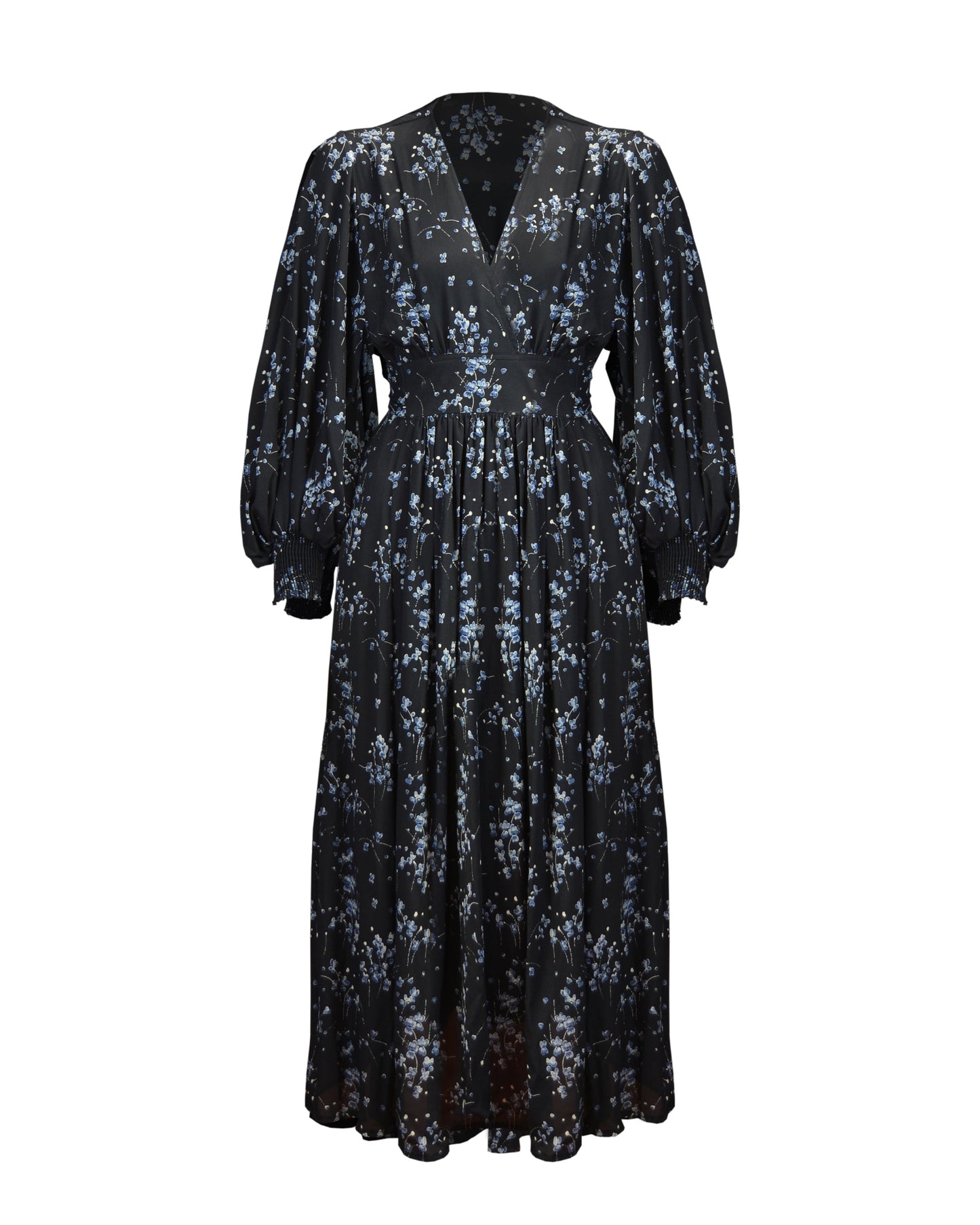 1970s Roxy Boho Midi Dress - Blue Petal
