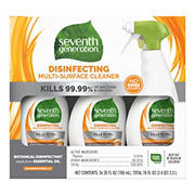 Seventh Generation Lemongrass Citrus Disinfecting Multi-Surface Cleaner, 3 ct