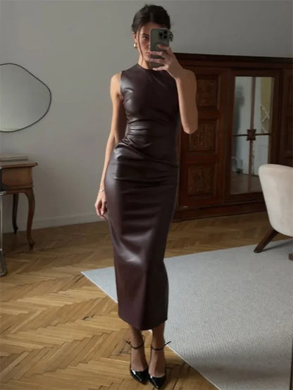 Brown Long Dress / S(AU 8)