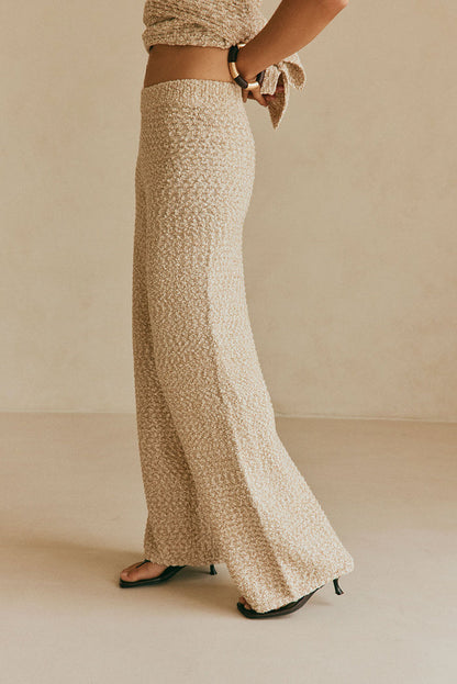 Tan Knit High Waist Soha Pants