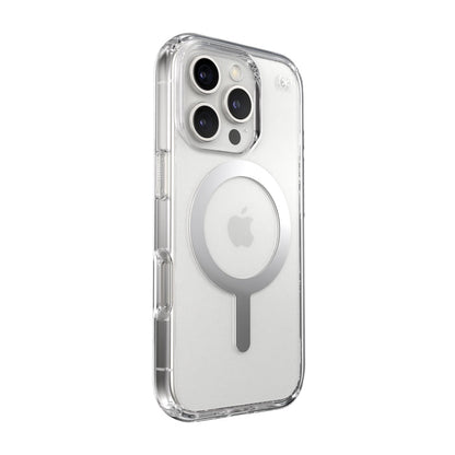 Speck Presidio Perfect Clear MagSafe Case - Apple iPhone 16 Pro - Clear & Chrome (SPK150762-3240)