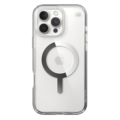 Speck Presidio Perfect Clear MagSafe Case - Apple iPhone 16 Pro Max - Clear & Chrome (SPK150773-3240)