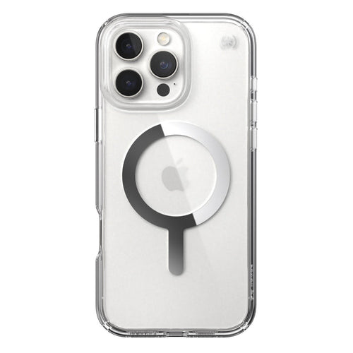 Speck Presidio Perfect Clear MagSafe Case - Apple iPhone 16 Pro Max - Clear & Chrome (SPK150773-3240)