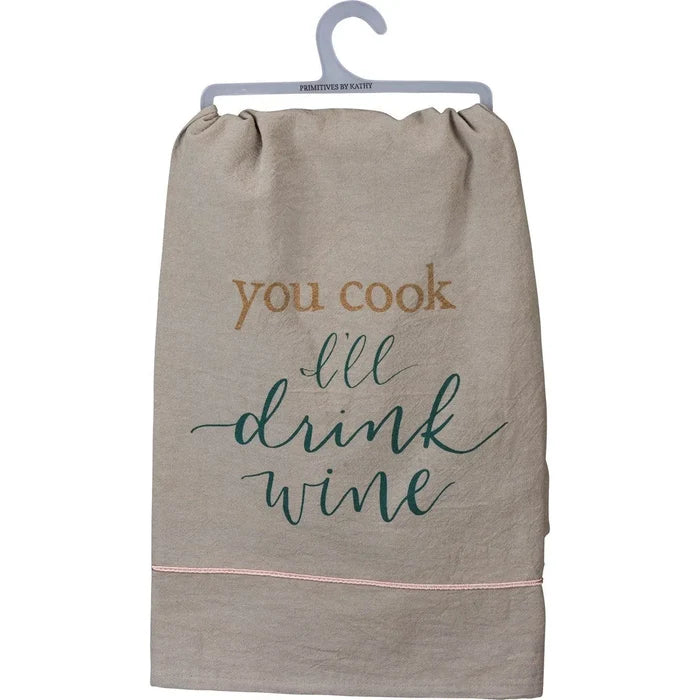 Bag featuring the phrase you look like wine for the You Cook I’ll Drink Wine Dish Towel