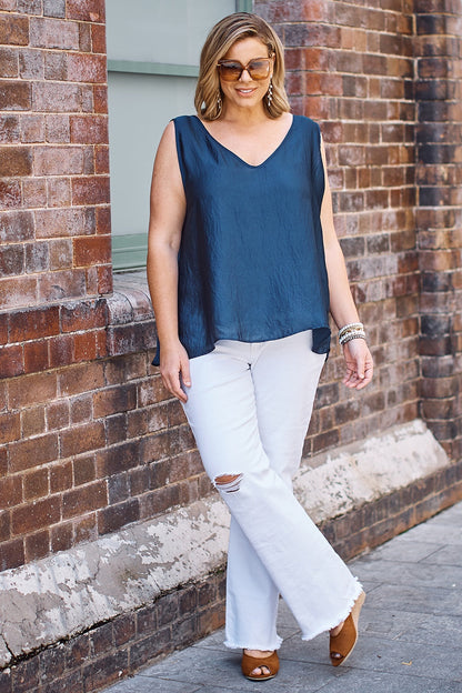 Zoe Sleeveless Top Navy